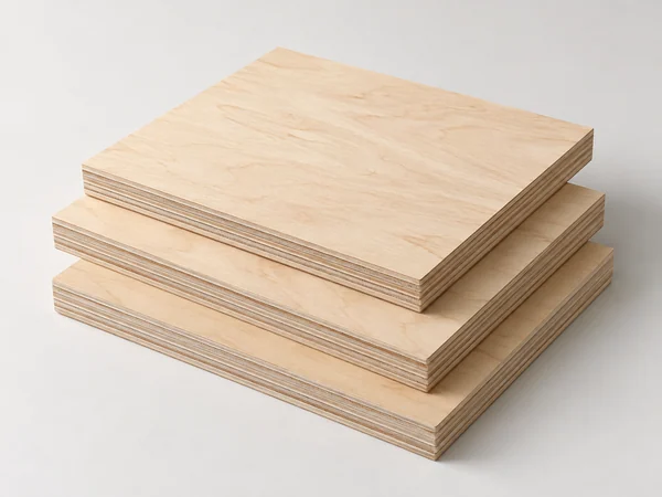 Natural plywood panels with visible cross-laminated veneer edges